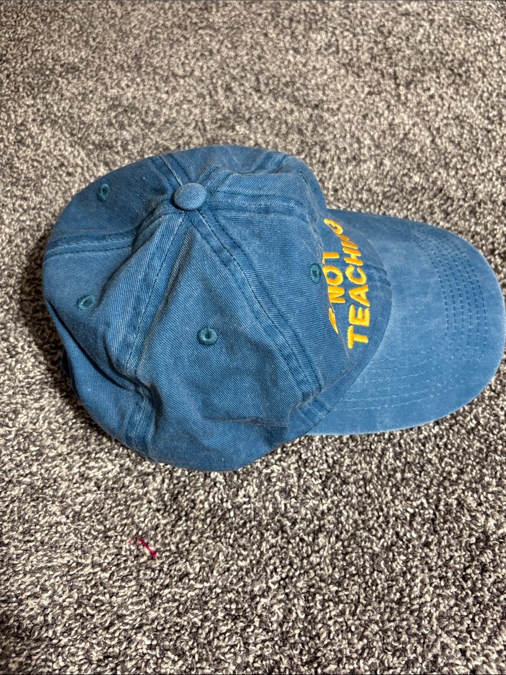 Beaching Not Teaching Blue Denim Cap with Yellow Embroidery - Picture 3 of 5